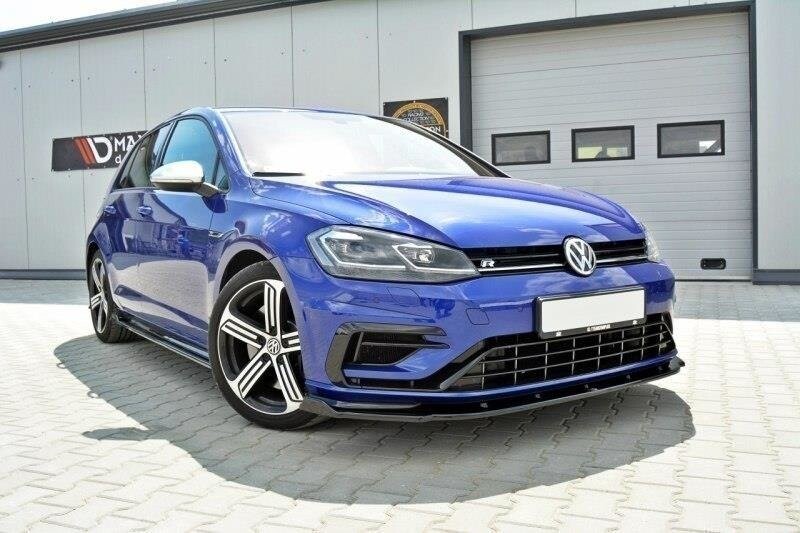 Maxton Design Front Ansatz V.1 für VW Golf 7 R / R-Line Facelift schwarz Hochglanz