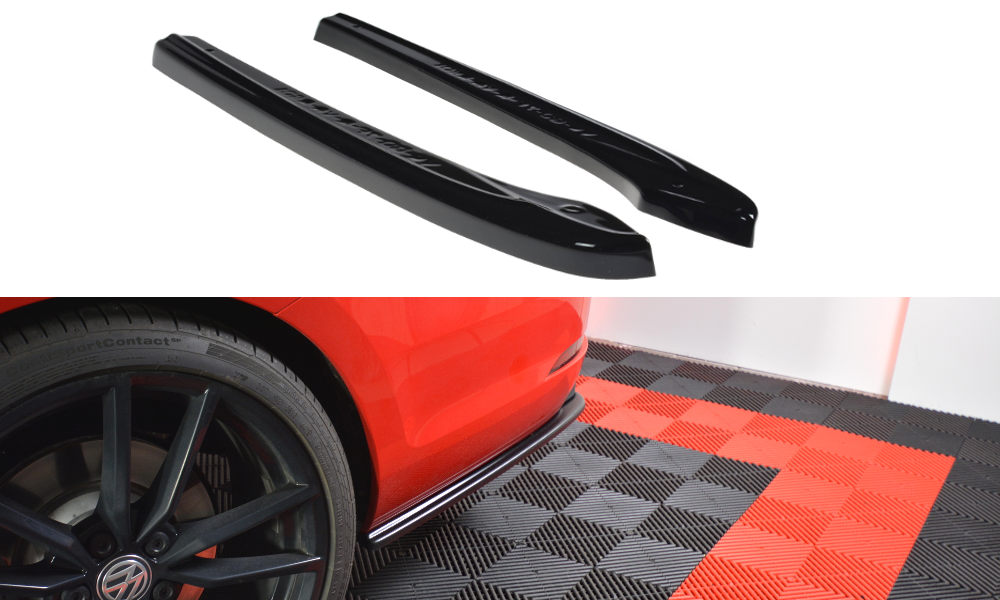 Maxton Design Heck Ansatz Flaps Diffusor V.1 für VW GOLF 7 R VARIANT FACELIFT  schwarz Hochglanz