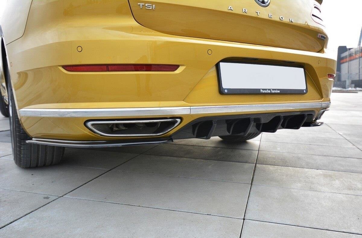 Maxton Design Heck Ansatz Flaps Diffusor für Volkswagen Arteon R-Line schwarz Hochglanz