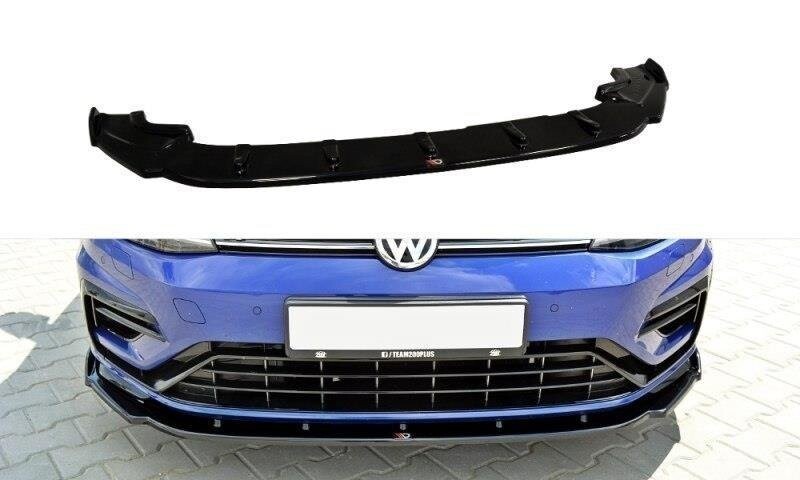 Maxton Design Front Ansatz V.1 für VW Golf 7 R / R-Line Facelift schwarz Hochglanz