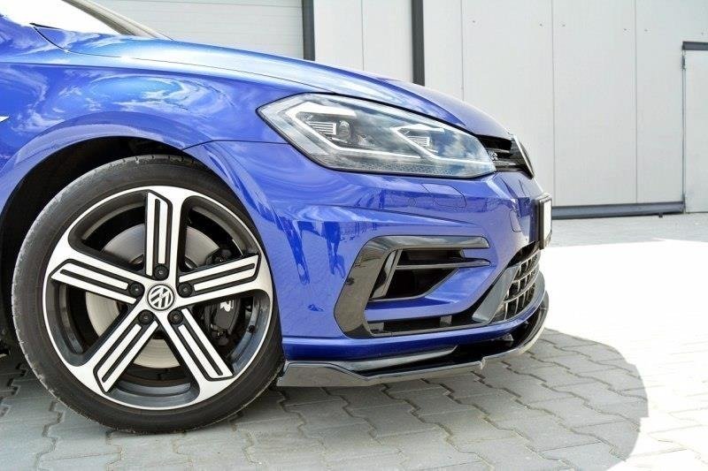 Maxton Design Front Ansatz V.1 für VW Golf 7 R / R-Line Facelift schwarz Hochglanz