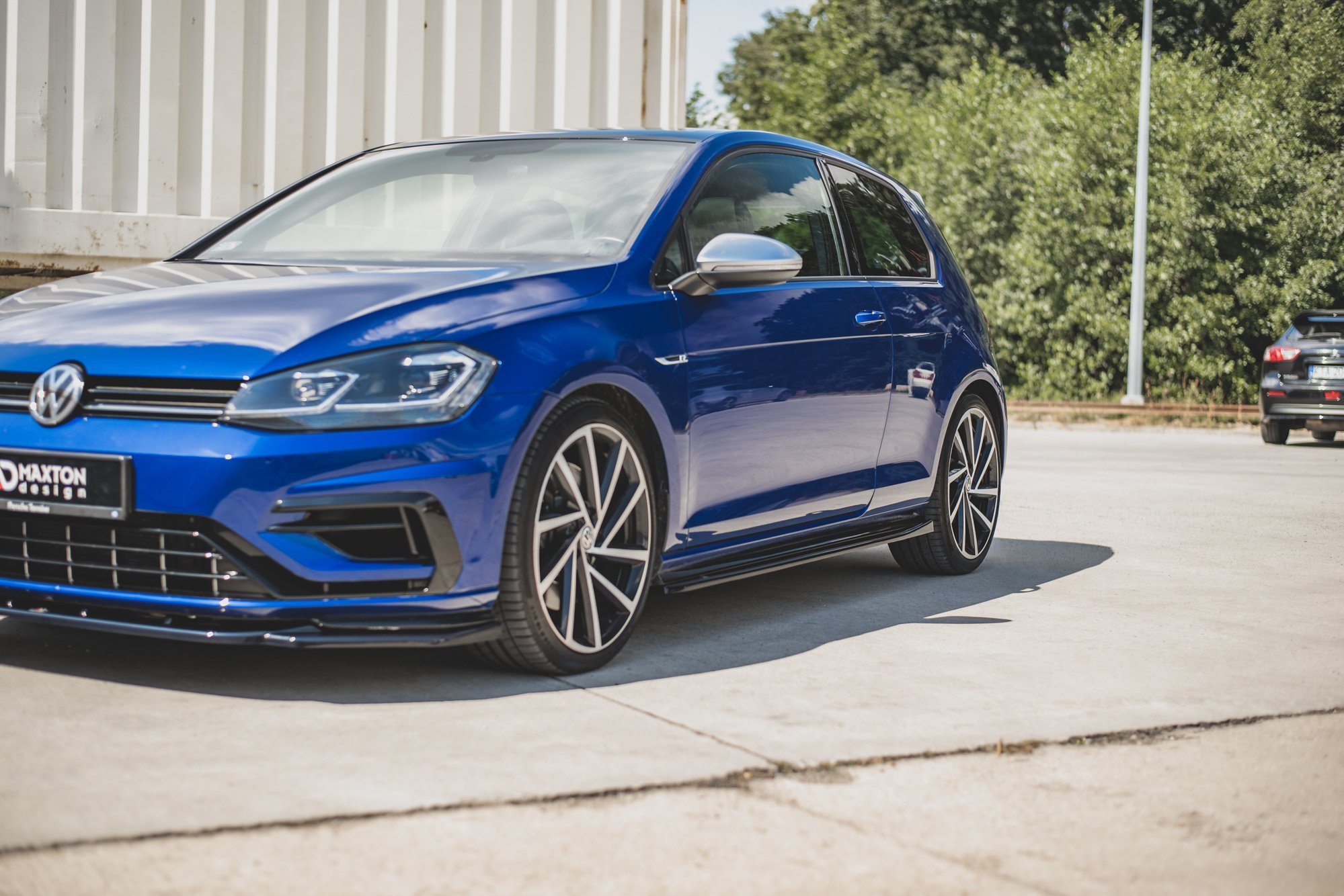 Maxton Design Seitenschweller Ansatz für V.4 VW Golf 7 R / R-Line Facelift schwarz Hochglanz